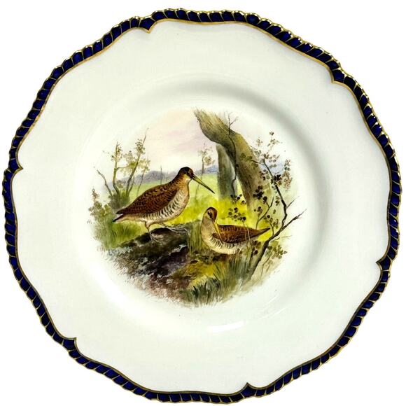Antique Royal Worcester 1898 George Johnson Hand Painted Game Bird China-17 Pcs - Picture 15 of 16